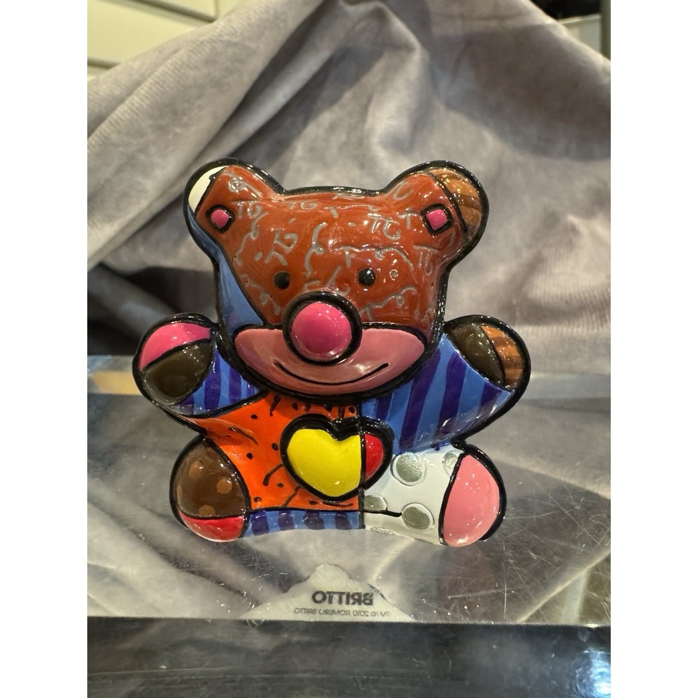 Romero Britto Mini Love Bear 3D Figure‎ #14072 Rare Retired 2010